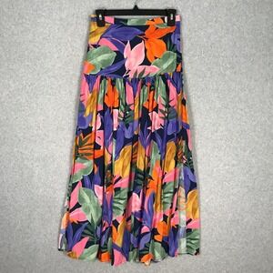 Abel The Label Anthropologie Tiered Maxi Skirt XS Tropical Maximalist Resort‎